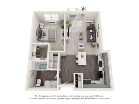 1 bedroom 1 bathroom D at Technology Park Apartments, Rochester